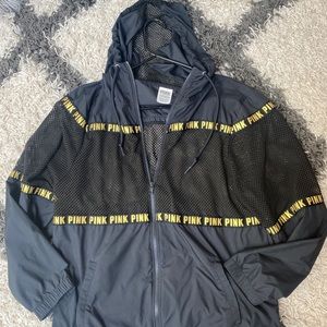 PINK jacket black and gold